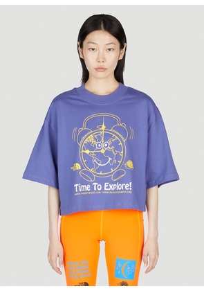 The North Face x Online Ceramics Cropped Print T-shirt - Woman T-shirts Purple Xl