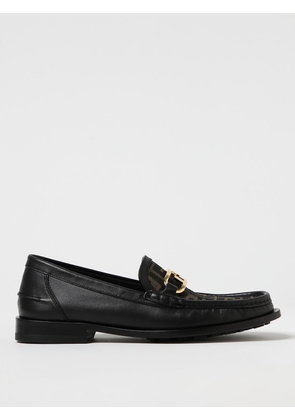 Fendi O'Lock mocassins in leather and FF monogram fabric