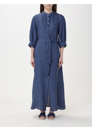 Dress 120% LINO Woman color Navy