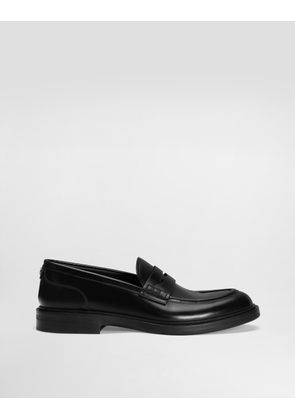 Dolce & Gabbana Brushed Calfskin Loafers - Man Driver Shoes And Loafers Black Leather 40.5