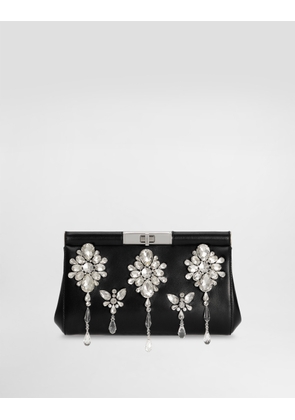 Dolce & Gabbana Crystal Embroidered Marlene Handbag - Woman Shoulder And Crossbody Bags Black Onesize