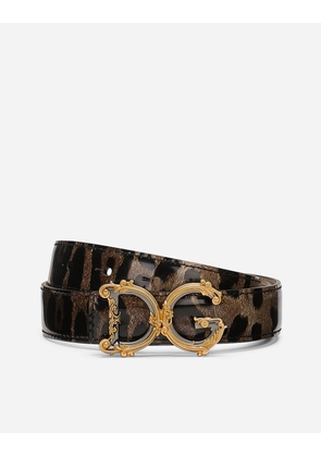 Dolce & Gabbana Dg Girls Belt - Woman Belts Animal Print Leather 75