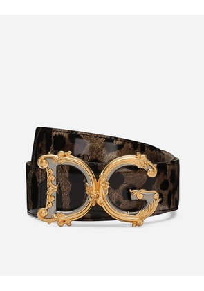 Dolce & Gabbana Dg Girls Belt - Woman Belts Animal Print Leather 75