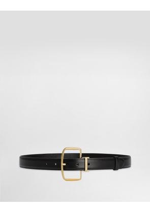 Dolce & Gabbana Smooth Calfskin Belt - Woman Belts Black Leather 70