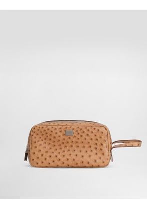 Dolce & Gabbana Ostrich Necessaire - Man Briefcase And Clutches Beige Onesize
