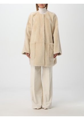 Fur Coat MAX MARA Woman color Ivory