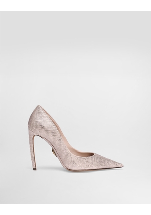 Dolce & Gabbana Devotion Satin Pumps With Rhinestones - Woman Pumps And Slingback Multicolor 41