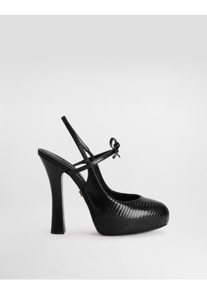 Dolce & Gabbana Lizard Skin Slingbacks - Woman Pumps And Slingback Black 38