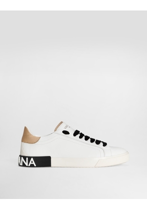 Dolce & Gabbana Portofino Vintage Calfskin Sneakers - Woman Sneakers White Leather 35