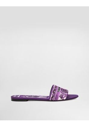 Dolce & Gabbana Embroidered Slides - Woman Slides And Mules Multicolor 36