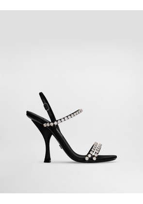 Dolce & Gabbana Sandals With Rhinestone Chain - Woman Sandals And Wedges Multi-colored 36.5