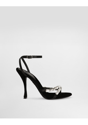 Dolce & Gabbana Satin Sandals With Gemstone Embellishment - Woman Sandals And Wedges Multi-colored 37.5
