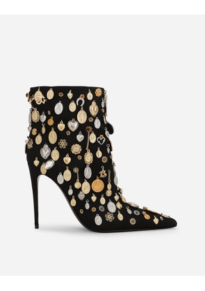 Dolce & Gabbana Satin And Embroidered Ankle Boots - Woman Boots And Booties Multicolor 38