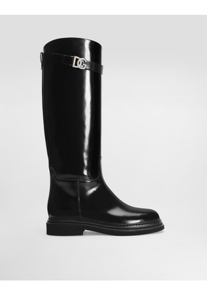 Dolce & Gabbana Calfskin Boots - Woman Boots And Booties Black 38.5