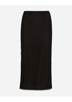 Dolce & Gabbana Mesh Calf-length Pencil Skirt - Woman Skirts Black 36