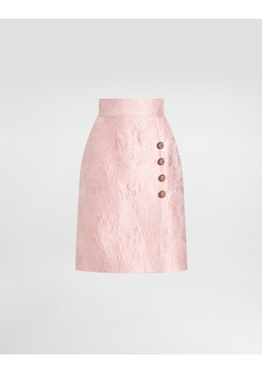 Dolce & Gabbana Floral Jacquard Skirt - Woman Skirts Pink 42