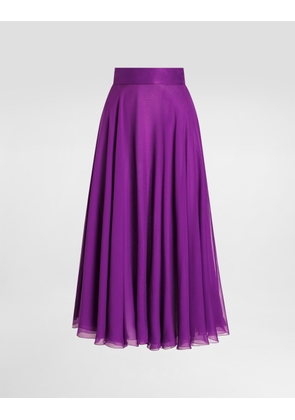 Dolce & Gabbana Chiffon Midi Skirt - Woman Skirts Purple Silk 50