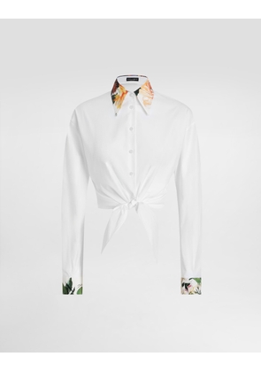 Dolce & Gabbana Bouquet-print Poplin Shirt - Woman Shirts And Tops White 38