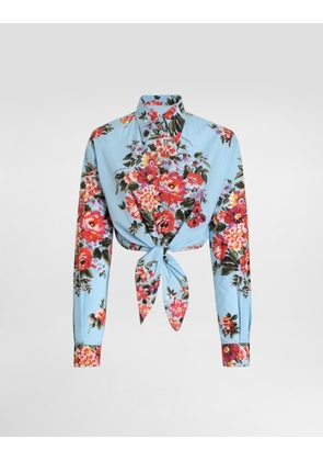 Dolce & Gabbana Flower Bouquet-print Cotton Shirt - Woman Collection Multicolor 42