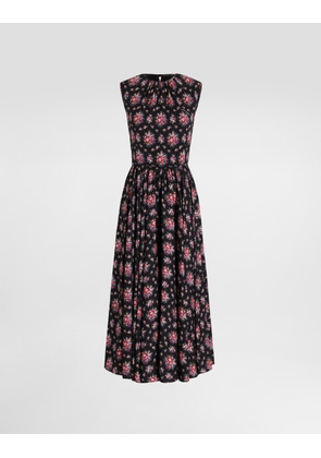 Dolce & Gabbana Small Flower Bouquets-print Charmeuse Dress - Woman Dresses Multicolor 38