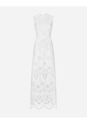 Dolce & Gabbana Long Cotton Dress With Cut-out Detailing - Woman Dresses White 42