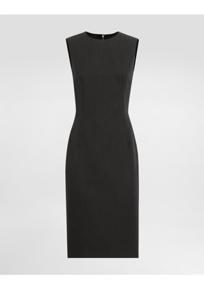 Dolce & Gabbana Woolen Calf-length Sheath Dress - Woman Dresses Gray 40