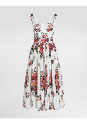 Dolce & Gabbana Flower Bouquet-print Cotton Dress - Woman Collection Multicolor 36