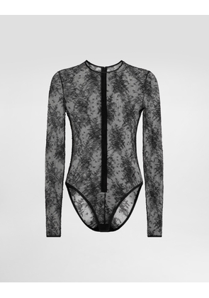 Dolce & Gabbana Chantilly Lace Bodysuit - Woman Shirts And Tops Black 44