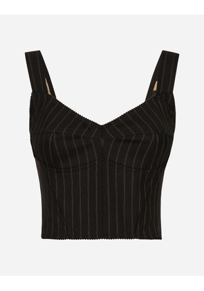 Dolce & Gabbana Pinstripe Wool Corset Top - Woman Shirts And Tops Multicolor 52