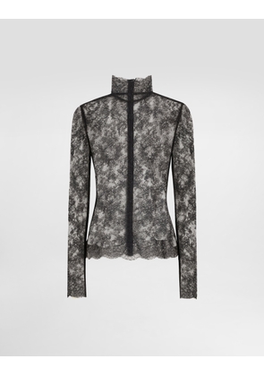 Dolce & Gabbana Floral Lace Turtle-neck Top - Woman Shirts And Tops Multi-colored 48