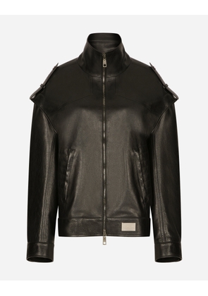 Dolce & Gabbana Oversize Bullskin Jacket - Woman Coats And Jackets Black Leather 42