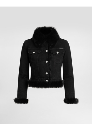 Dolce & Gabbana Denim Jacket Lined With Fur - Woman Denim And Jeans Multi-colored 38