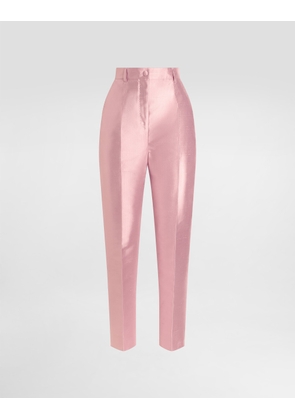Dolce & Gabbana Silk Shantung Trousers - Woman Pants And Shorts Pink 48