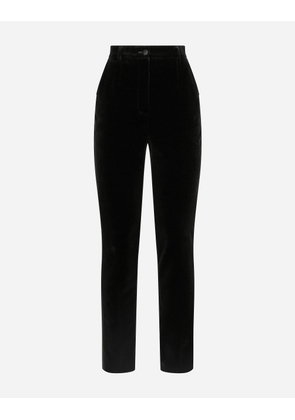 Dolce & Gabbana Tailored Velvet Tuxedo Pants - Woman Pants And Shorts Black 44