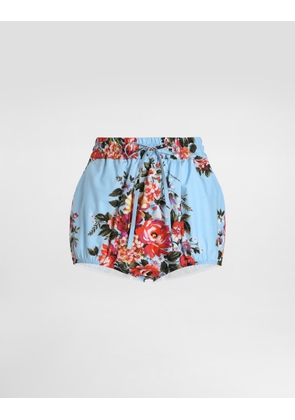 Dolce & Gabbana Flower Bouquet-print Cotton Poplin Culotte - Woman Pants And Shorts Multicolor 38