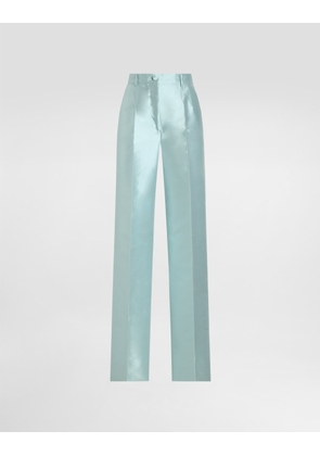 Dolce & Gabbana Shantung Silk Trousers - Woman Pants And Shorts Blue 38