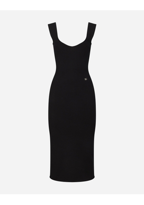 Dolce & Gabbana Sleeveless Viscose Knit Dress - Woman Dresses Black 46