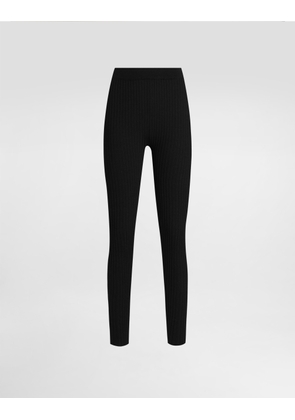 Dolce & Gabbana Ribbed Wool Leggings - Woman Pants And Shorts Black 38