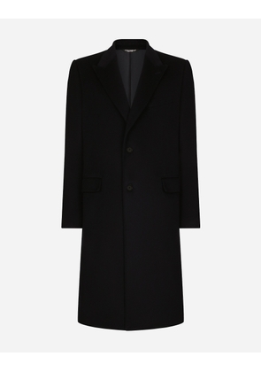 Dolce & Gabbana Single-breasted Cashmere Coat - Man Coats And Jackets Blue 46