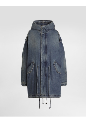 Dolce & Gabbana Padded Denim Jacket - Man Denim Multi-colored L