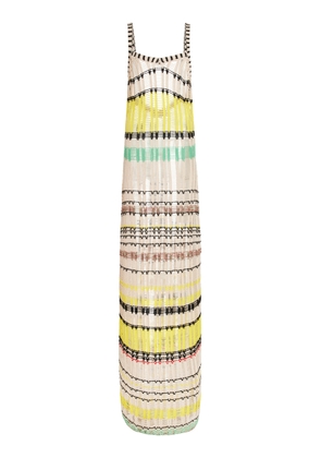 ZANKOV Libania Shredded Drop Needle Cotton Gown - Moda Operandi