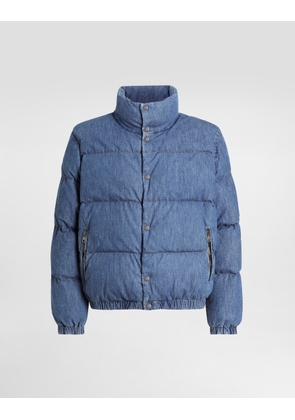 Dolce & Gabbana Cotton Denim Padded Jacket - Man Denim Multi-colored 46