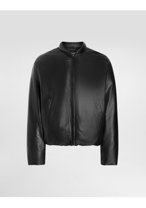 Dolce & Gabbana Padded Sheepskin Bomber Jacket - Man Coats And Jackets Black 44