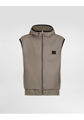 Dolce & Gabbana Wool Canvas Hooded Gilet - Man Coats And Jackets Multicolor 52