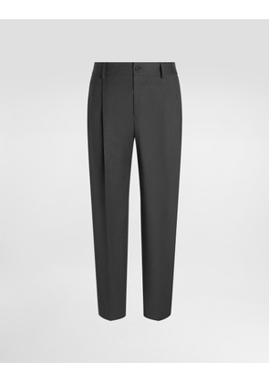 Dolce & Gabbana Wool Pants With Double Darts - Man Pants And Shorts Gray 50
