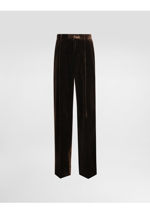 Dolce & Gabbana Smooth Velvet Trousers - Man Pants And Shorts Multi-colored 46
