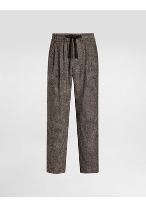 Dolce & Gabbana Glen Plaid Alpaca Blend Joggers - Man Pants And Shorts Multicolor Alpaca 50