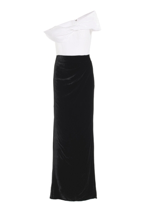 Rosie Assoulin Twisted Off-The-Shoulder Velvet Gown - Moda Operandi