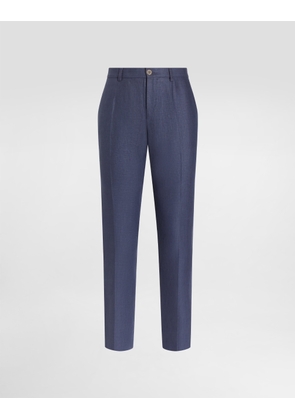 Dolce & Gabbana Pantalone - Man Pants And Shorts Blue Linen 52