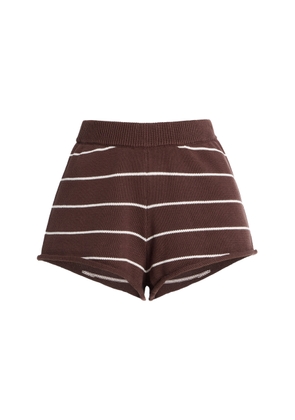 ELCE Exclusive Manon Striped Knit Cotton Shorts - Moda Operandi